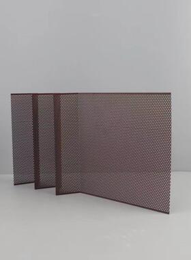 轻奢金属红色多孔屏风摆件样板房售楼部卧室客厅书房桌面道具装饰