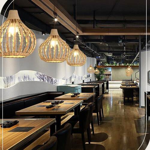 东南亚藤编灯式田园卧吊室客厅餐厅日771酒手工吧编织藤艺吊灯 - 图0