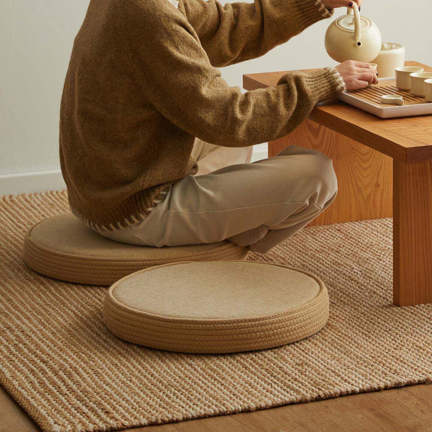 Tatami cushion round futon cushion household floor mat cushion carpet floor bay window cushion meditation cushion