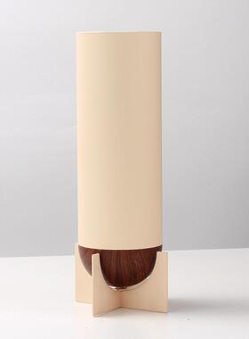 简约现代金属圆筒插花器摆件样板间创意桌面花瓶设计师艺术装饰品