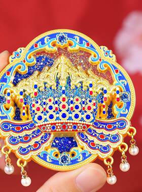 故宫正版凤冠冰箱贴北京宫廷风文创冰箱贴博物馆流沙冰箱贴定制