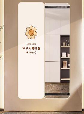 隐藏式全身镜子挂墙隐形推拉画 画卧室全身镜玄关走廊铝合金装饰
