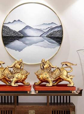 铜纳财貔貅摆件客厅玄关书房办公室装饰聚财貔貅乔迁开 业送礼礼