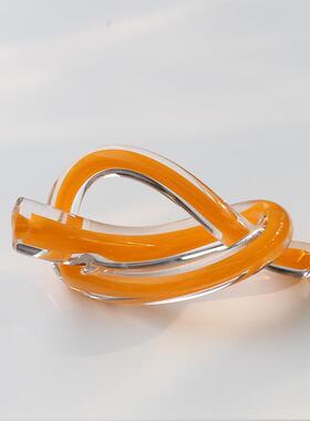 厂家直销现代简约软装书柜创意几何手工琉璃麻绳酒店样板间摆件