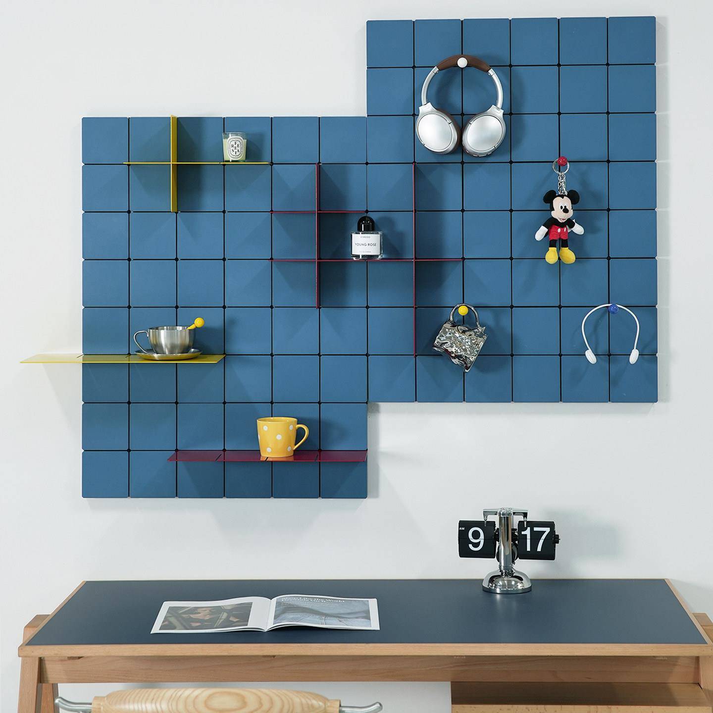 Less is more KUR!O storage rack wall colored perforated board designer home wall module storage rack