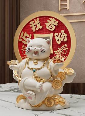 打开礼物靠近我的幸运猫饰品高端客厅商店收银员幸运猫生意兴隆