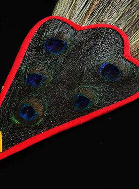 藏传用文巴扇吉祥草孔雀羽毛扇一眼三眼五眼十眼孔雀扇贲巴壶扇子