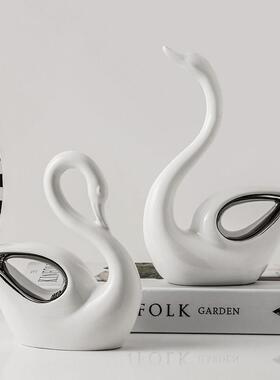 贝汉美简约天鹅客厅电视柜摆件酒柜装饰轻奢结婚礼物乔迁新居礼品