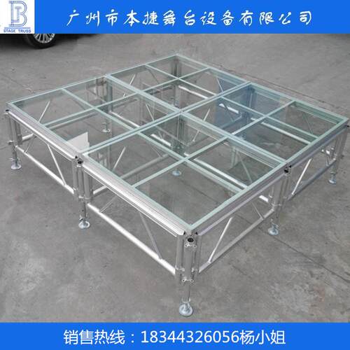 厂家直销铝合金拼装舞台演唱会活动舞台圆形钢化玻璃婚庆展台 - 图0