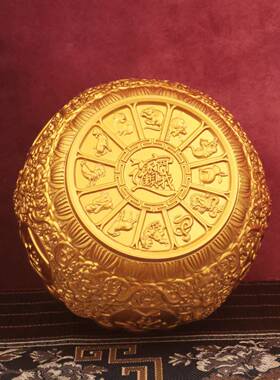 黄铜金蟾元宝聚宝盆聚宝碗摆件开业送礼财源滚滚家用玄关前台摆件