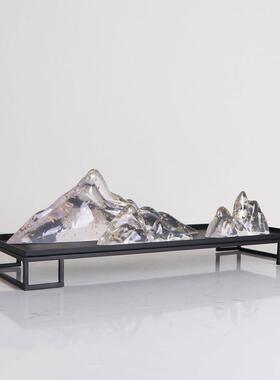 家MC-TY-42现代新中式装禅意样板房透明假山招财摆设居客软饰品厅