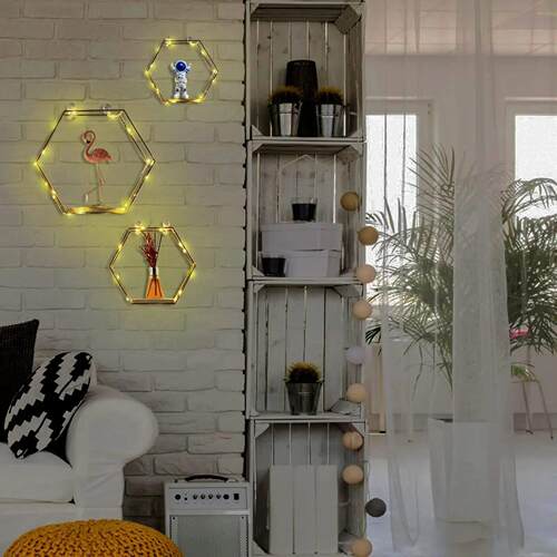 Floating Wall Shelf Sundries Storage Holder Living Room Home - 图2