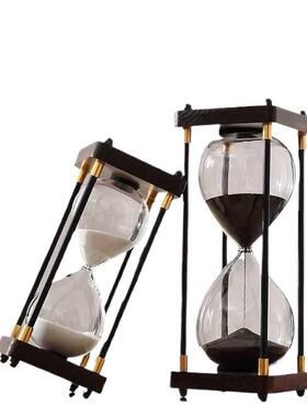 儿童时间沙漏计时器30分钟60一小时半漏斗防摔流沙瓶复古创意摆件