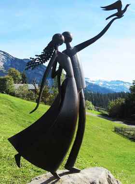 高档商人业美女艺雕术塑定制城广场大型铸市铜雕像景观学院艺术品