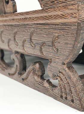 鸡翅木小龙舟博古架文玩展示架木质工艺品书房茶几中式摆件可定