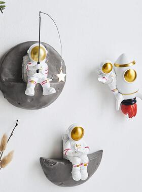 创意宇航员背景墙面装饰品儿童房墙面挂件客厅卧室太空人立体壁饰