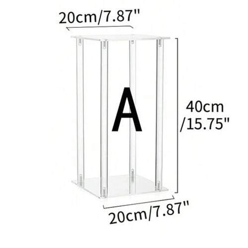 跨境爆品亚克力花架透明方形婚礼道具橱窗布置圆形婚庆挂饰置物架 - 图3