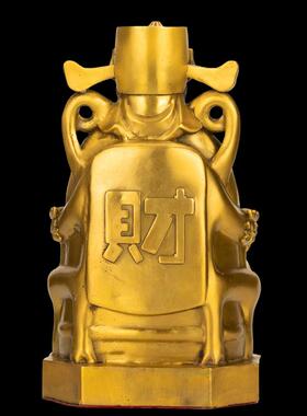 纯铜财神爷大号佛像桌面摆件玄关家用供奉店铺开业铜像比干文财神