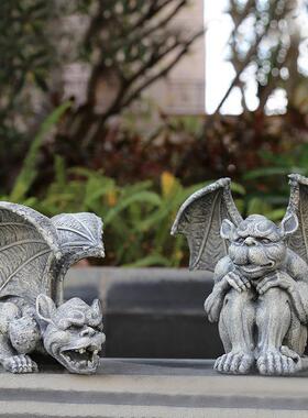 花园杂货LXN院小树脂小怪兽恶魔雕像庭创意动物园艺装摆饰品件摆