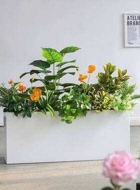 彷真绿色植物造景景观组合摆设花槽箱隔断橱窗装饰彷生假植物室内