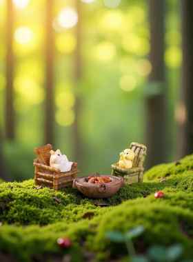 创意古风覆古小物件家具 娃屋造景diy装饰品配件微景观盆景小摆件