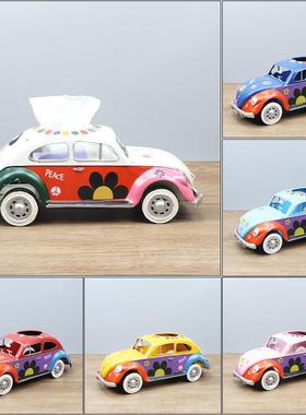 巾复古意铁艺甲壳虫QC117巴艺士纸盒美式抽纸盒模型道具汽车摆创