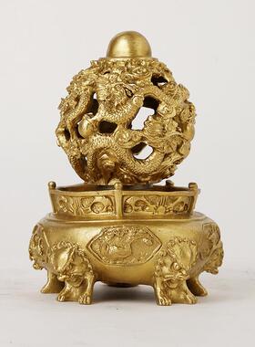 全铜九转乾坤鼎摆件九龙戏珠鼎时来运转旋转客厅家居办公室工艺品