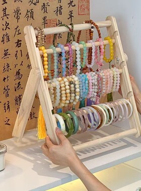 可折叠小女孩木质发箍首饰展示架
