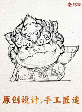 四喜小貔貅丨琢匠国风原创皮丘饰品手把件办公室桌面迷你摆件装饰