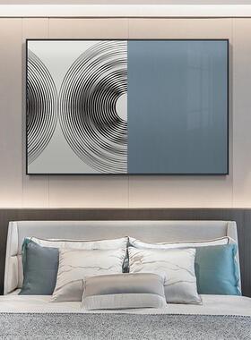 现代简约客厅装饰画建筑视角空间感工业风黑白壁画沙发背景墙挂画