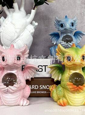 跨境热款可发光小龙奇幻梦幻家居卧室玄关客厅电视柜桌面小装饰品