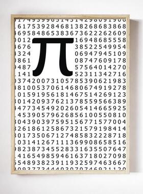 π派黑白简约数字科学创意海报挂画书房圆周率数学室函数装饰摆画
