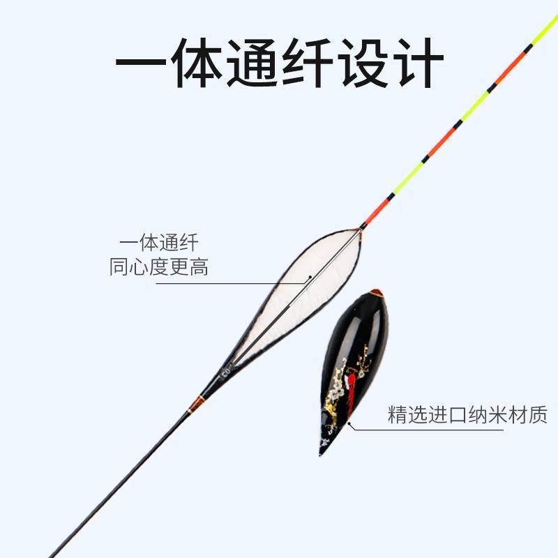 阿卢浮漂LPC08鲫鱼混养浮标抗风浪高灵敏c08芦苇渔漂醒目硬尾60cm - 图2