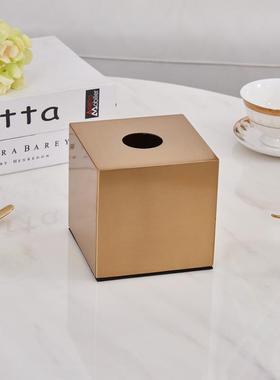 跨境轻奢金属纸巾盒摆件高级感家用客厅家居茶几装饰工艺品厂