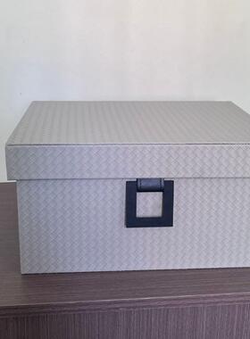 现简约新中式样板房衣帽间家居皮质软装装饰盒收纳箱饰品摆件