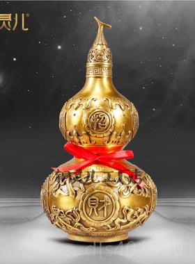 高档纯八卦铜葫芦客盖厅摆件挂件黄铜开口铜开艺空心家居玄办公室