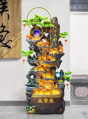 假山流水喷泉循环水加湿器招财风水轮办公室景观装饰客厅落地摆件