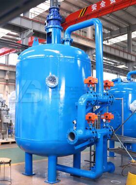 DN200碳0钢材质中水回650用滤纤维球过滤器过碳钢环氧脂90m³/树h