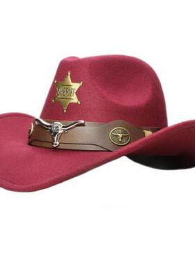 StarCrest Retro Cow Head Emblem Cowboy Hat 西部牛仔帽