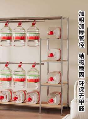 不锈钢衣柜家用卧室挂衣架出租房衣橱收纳柜子加粗落地衣帽置物架
