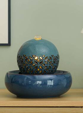 小型招财水摆厅件循水简约现代桌面喷泉xx-01小夜灯家居客装环流