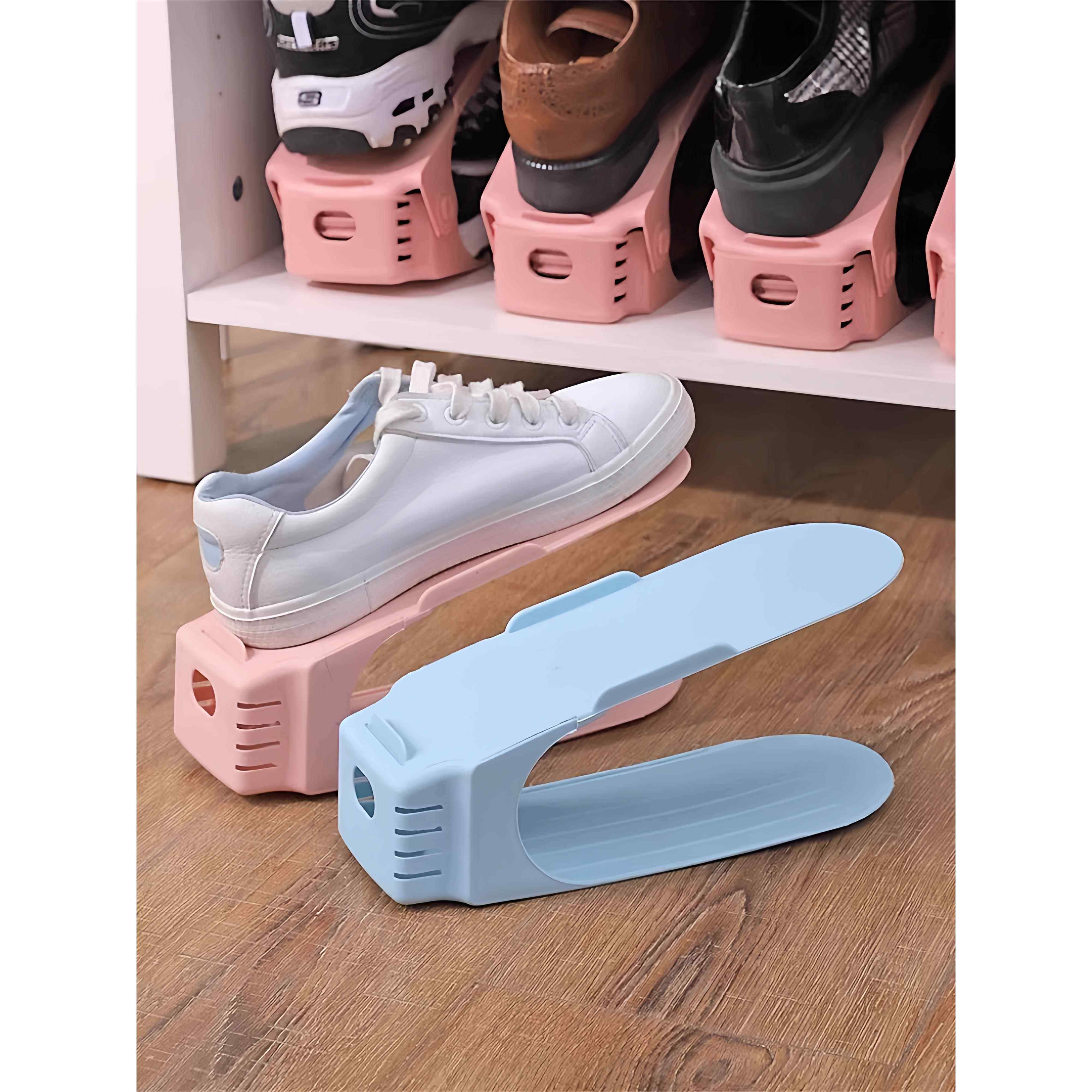 可调节鞋柜鞋子收纳神器塑料双层鞋架简易家用一体式鞋托架折叠式,淘宝优惠券,粉丝福利购,淘宝优惠卷