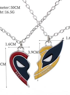 跨境影视周边死侍金刚狼合金饰品项链超级英雄好兄弟卡通面具项链