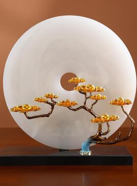 高档天迎然石摆件饰客松客厅玄玉关大气高档摆设办公室装品轻奢新