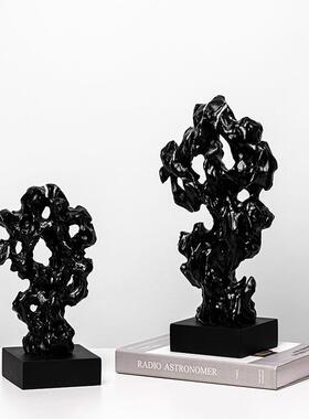 新式树脂太湖摆件软装样板间客厅茶几电视LSZ0251柜仿头石石家居