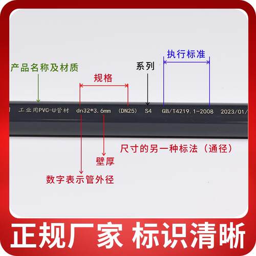 UPVC化工管PVC-U工业管子塑料给水排水管材国标灰色PVC管件50 110 - 图1