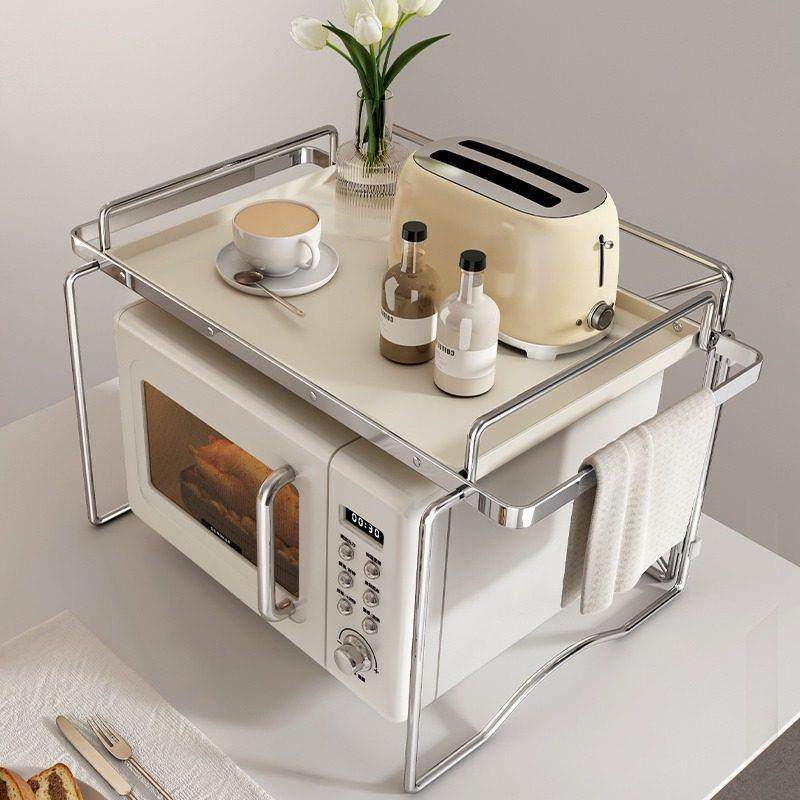 厨房置物架ins风微波炉烤箱架台面电饭锅空气炸锅家用一体收纳架,淘宝优惠券,粉丝福利购,淘宝优惠卷
