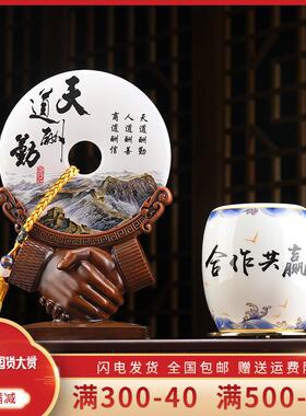 董长板办公室桌老书房装F9559605饰面品笔筒摆件送公司商务礼事品