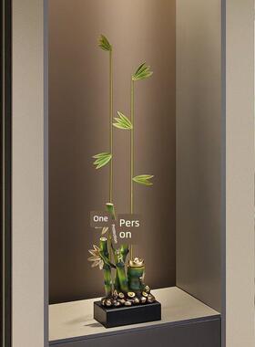 节节高升富贵竹子摆件入户玄关客厅屏风轻奢高档装饰乔迁新居礼物