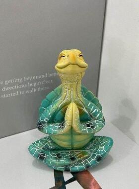 Meditation Turtle Creative Statue Garden Supplies Resin Art0